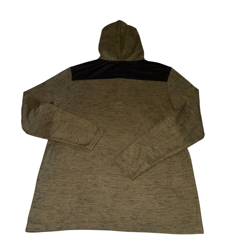 Rock & Republic Men’s Hooded Henley SZ XL Olive Green W/ Black Yoke Soft Light - Picture 2 of 6